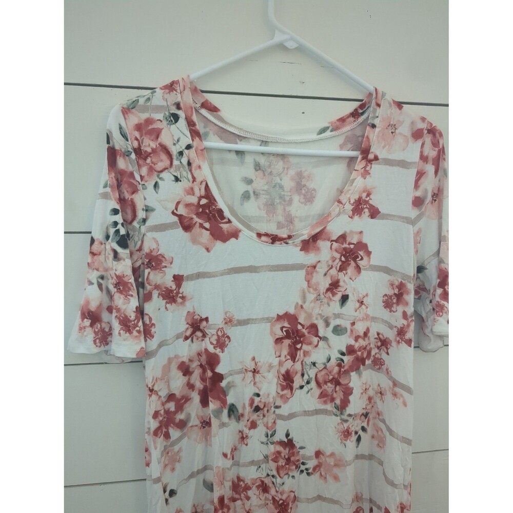 Maurices's striped floral t-shirt boho summer whimsy cottage M